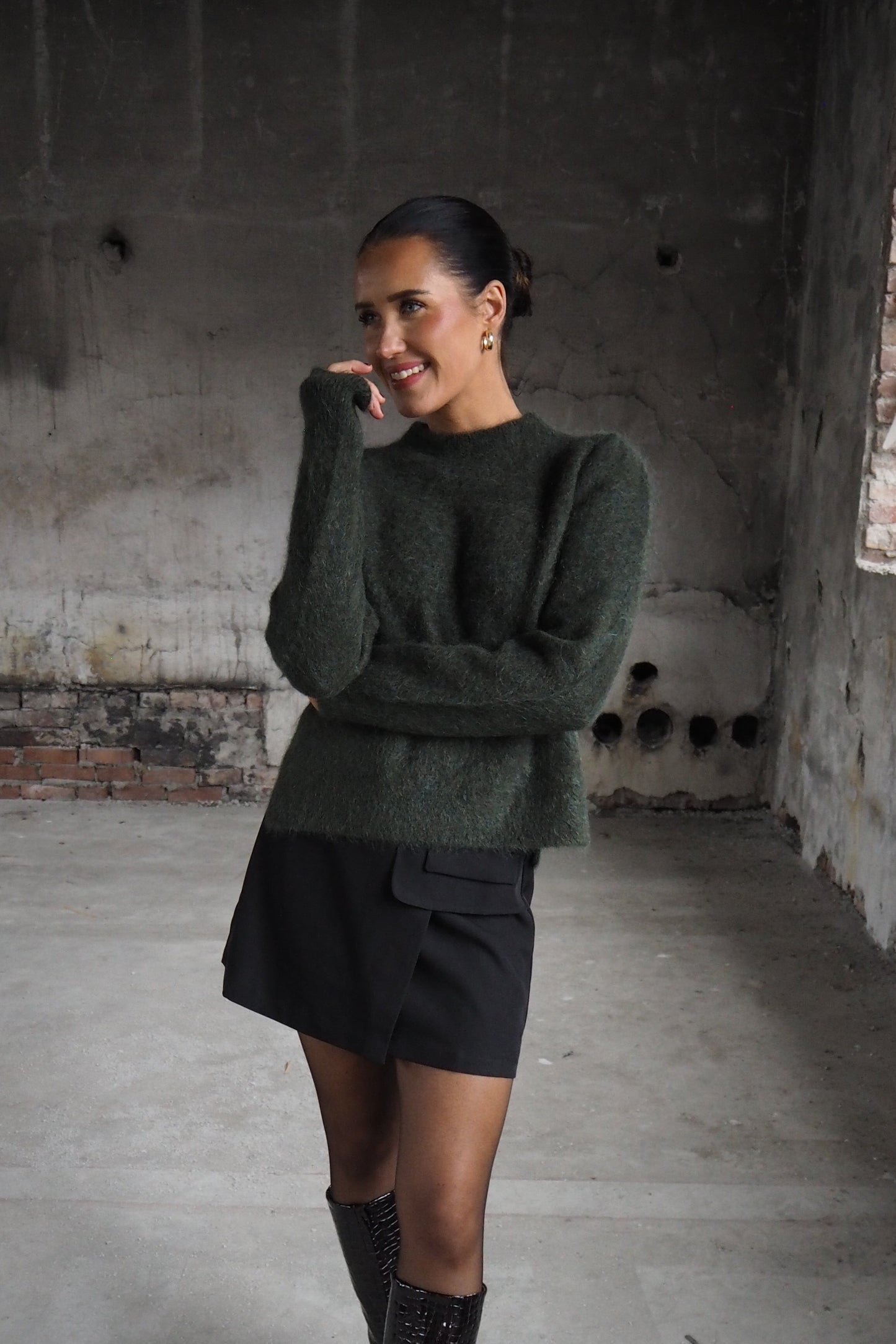 Bella mohair sweater Harvest Green