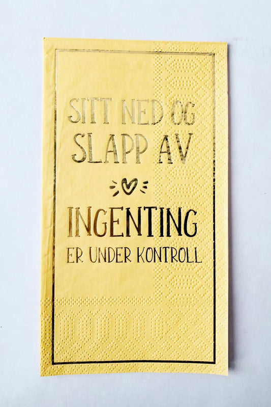 SITT NED OG SLAPP AV