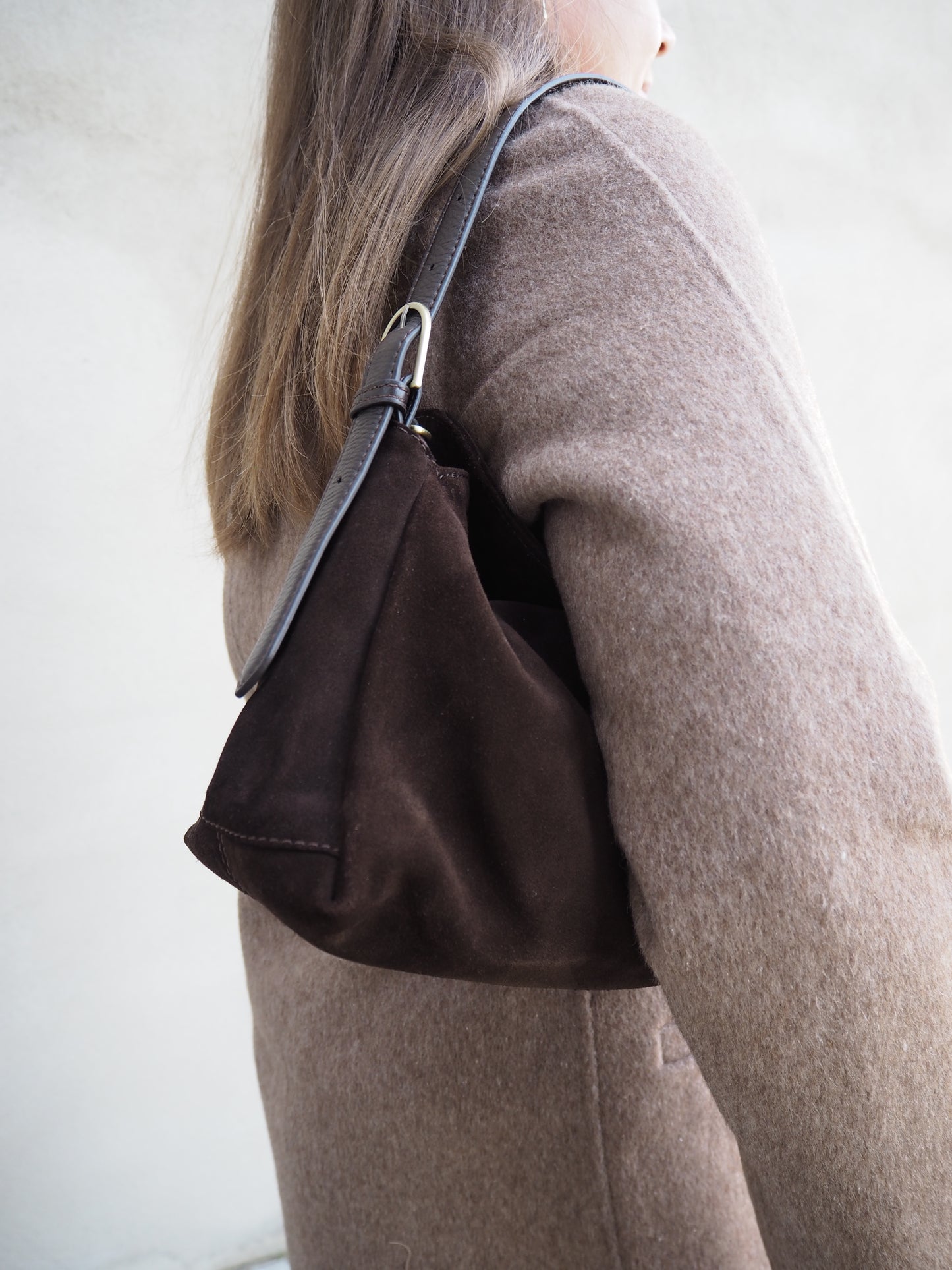 Exclusive suede crossbody bag