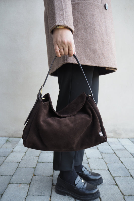 Exclusive suede crossbody bag