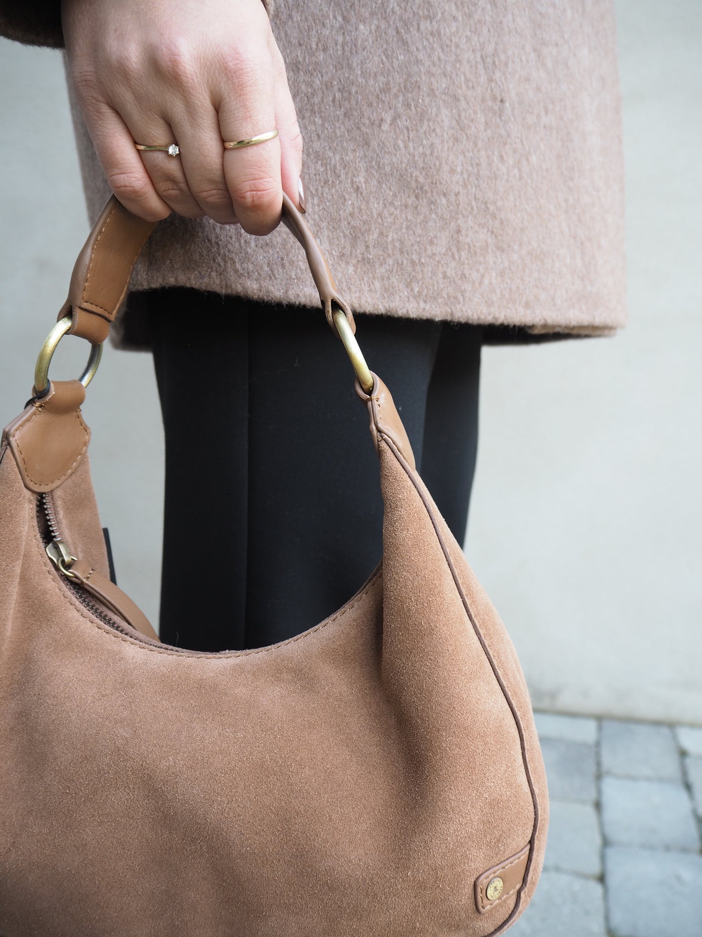 Suede crossbody bag