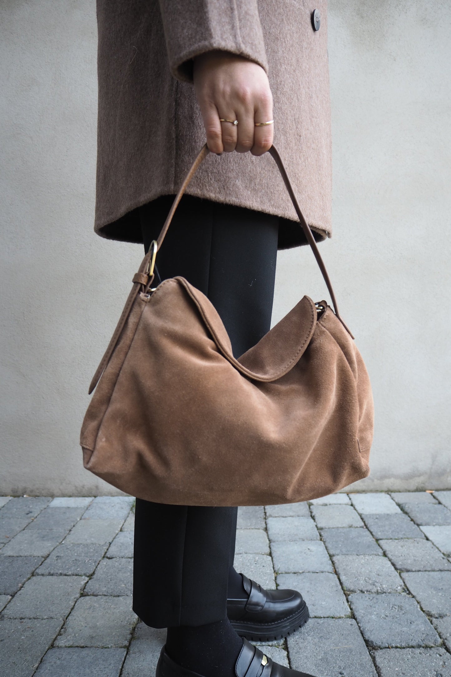 Exclusive suede crossbody bag