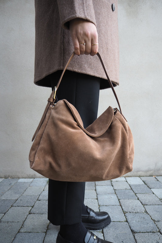 Exclusive suede crossbody bag