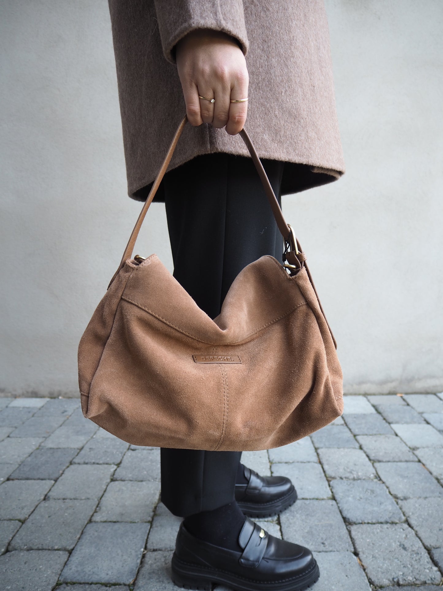 Exclusive suede crossbody bag