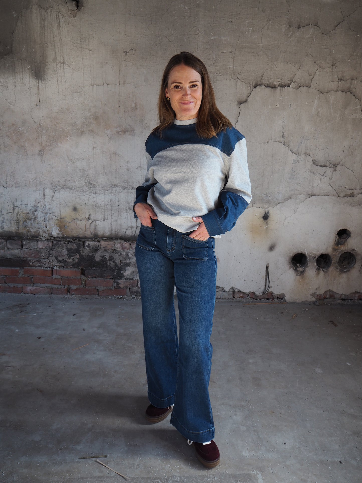 Candizcc denim mix sweat