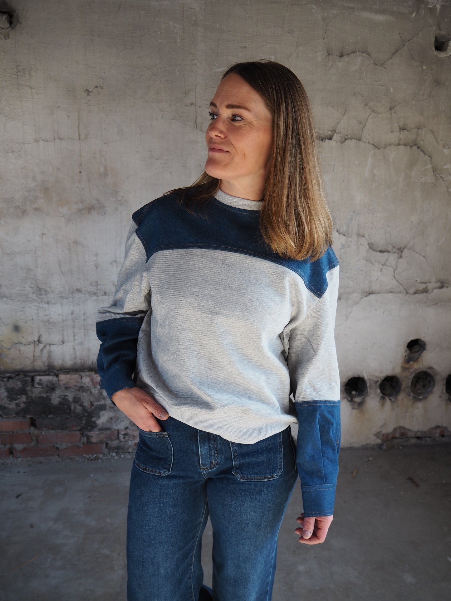 Candizcc denim mix sweat