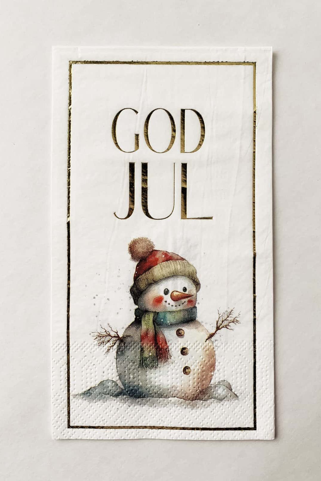 SERVIETT GOD JUL SNØMANN