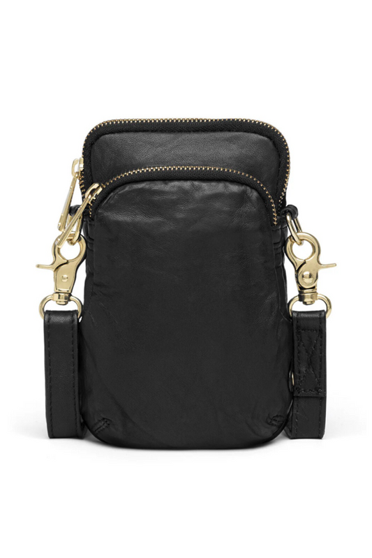 Mobile bag in soft vintage look leather