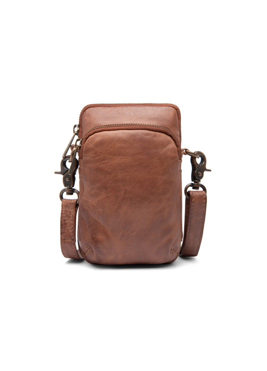 Mobile bag in soft vintage look leather