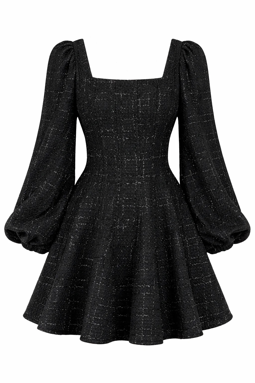 Golightly Sophie Tweed Kjole - Black (ekstra lengde)