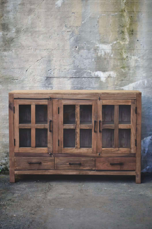 Vintage skjenk m/skuffer & dører 130*40*90cm