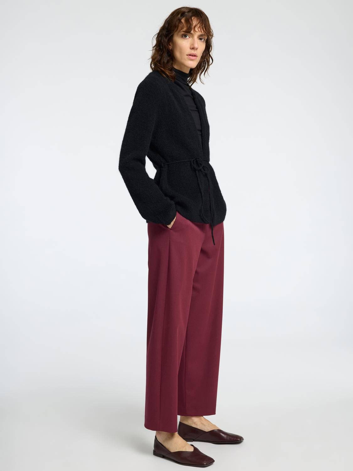 Slfsia Ras Ls Knit Belt Cardigan