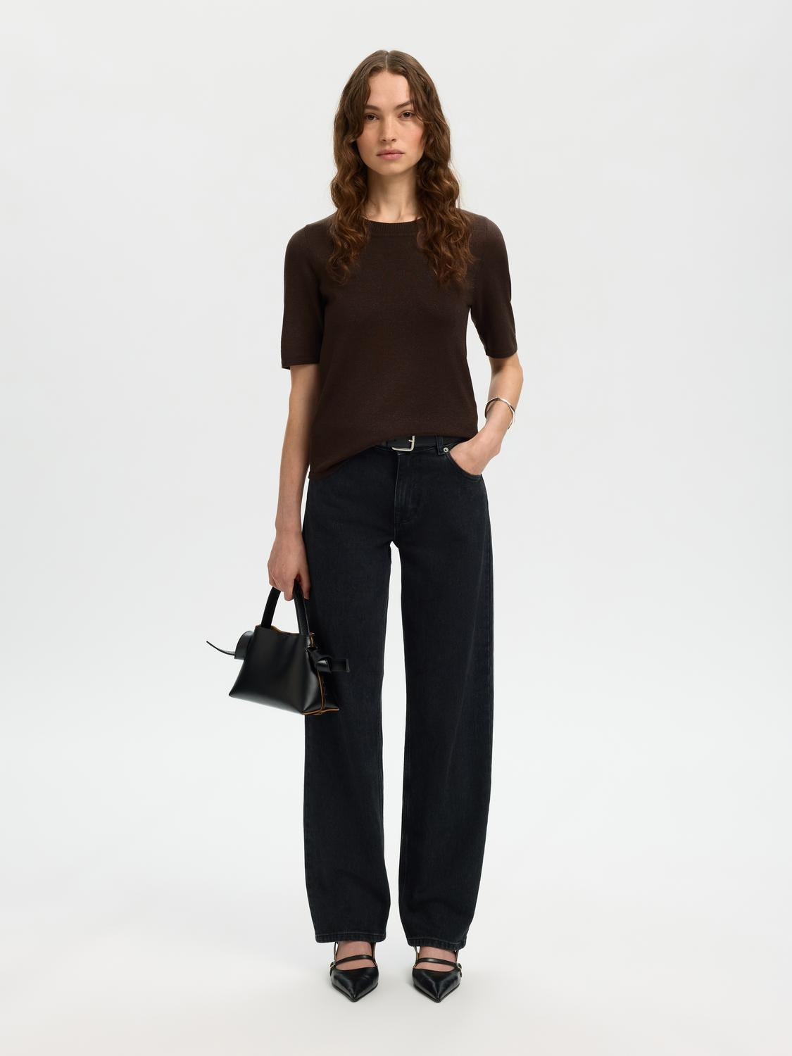 Slflura 2/4 Knit O-Neck