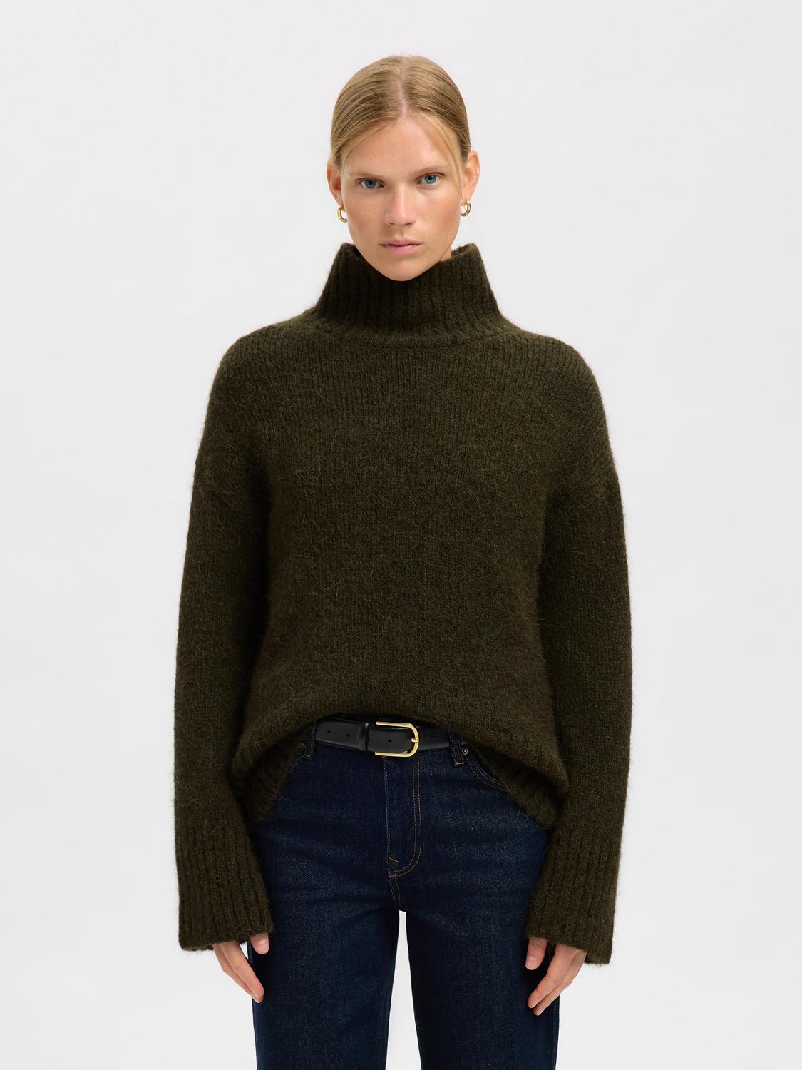 Slfgabriella Ls Knit High Neck Noos