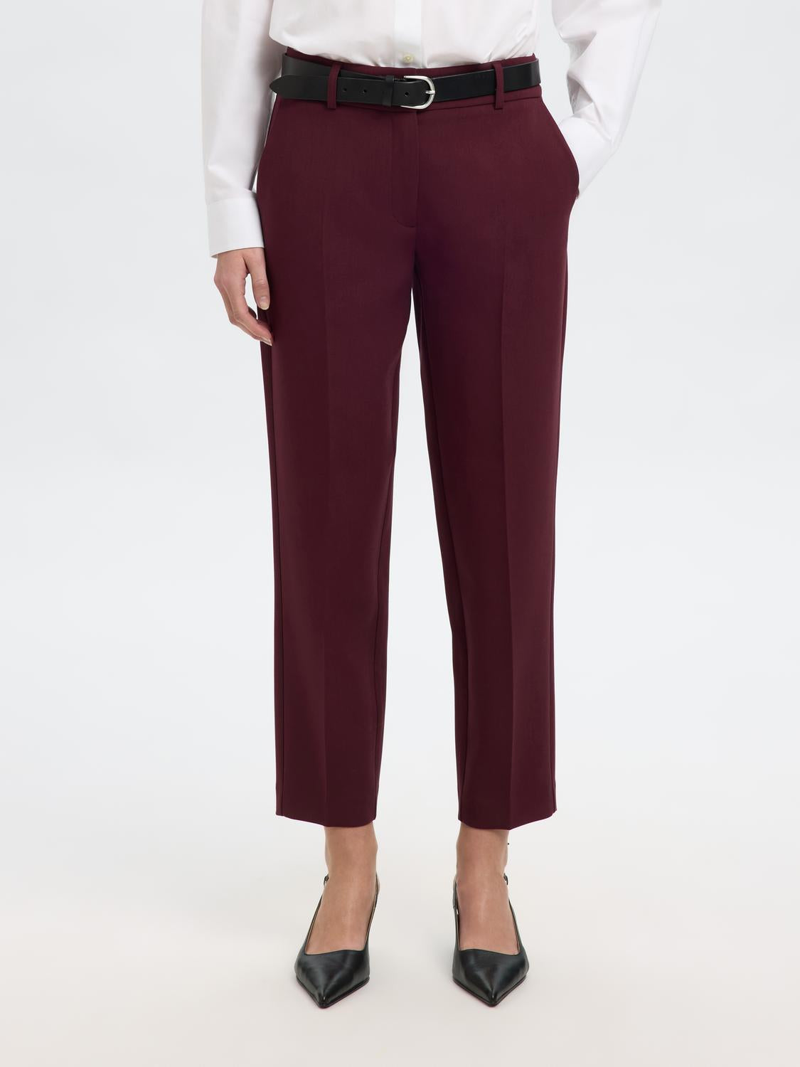 Slfrita-Ria Mw Cropped Pant Mel Noos