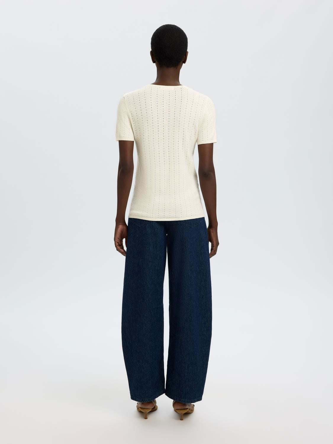 Slfhelle Pointel Ss Knit Cardigan