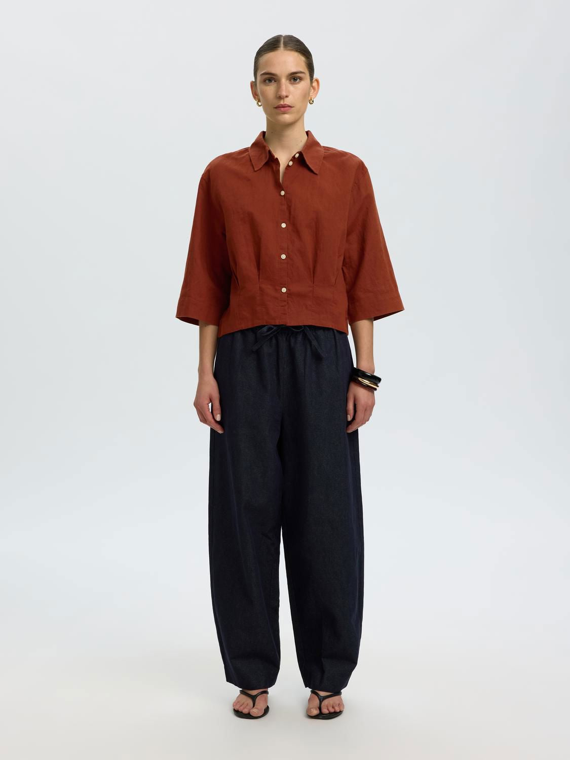 Slfcleo Regular 3/4 Cropped Shirt B