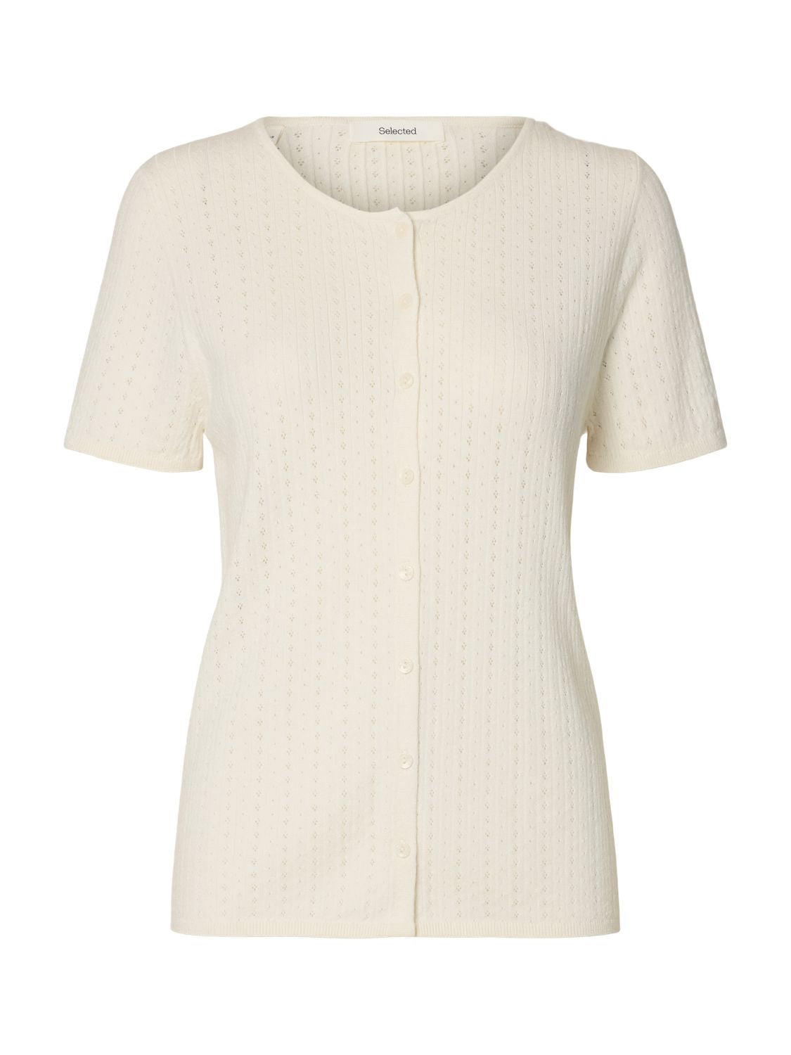 Slfhelle Pointel Ss Knit Cardigan