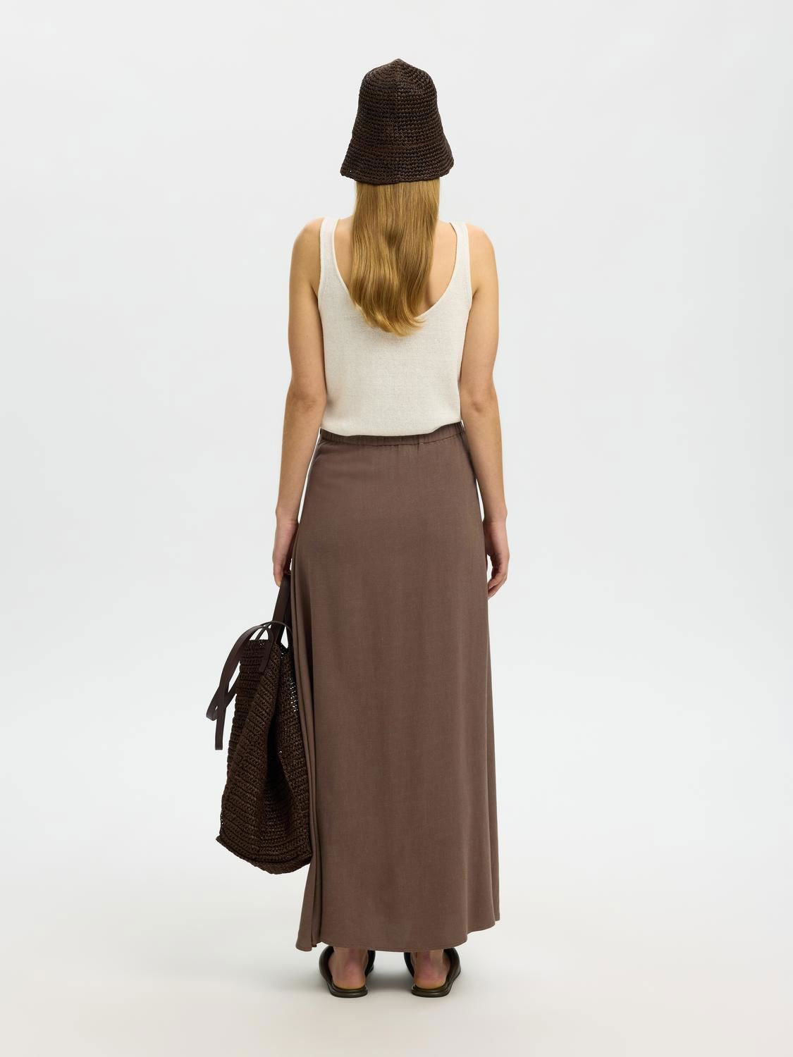 Slwviva Hw Ankle Linen Blend Skirt Noos