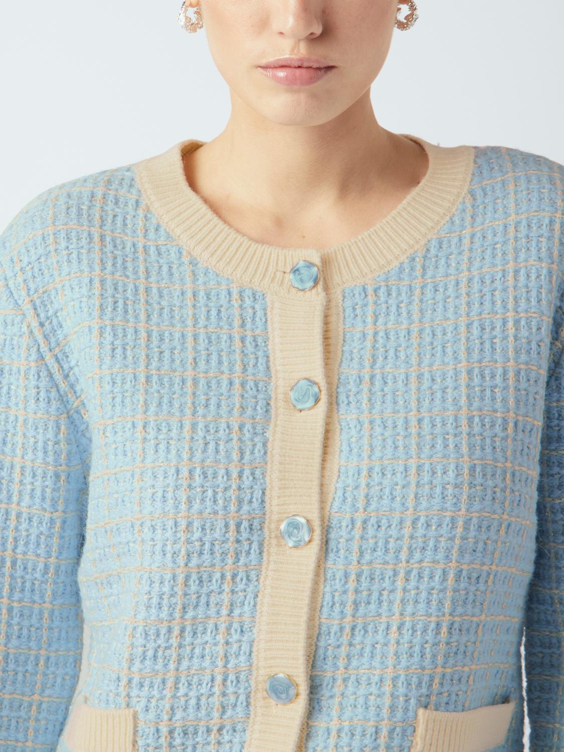 Livia LS Short Knit Cardigan - Clear sky