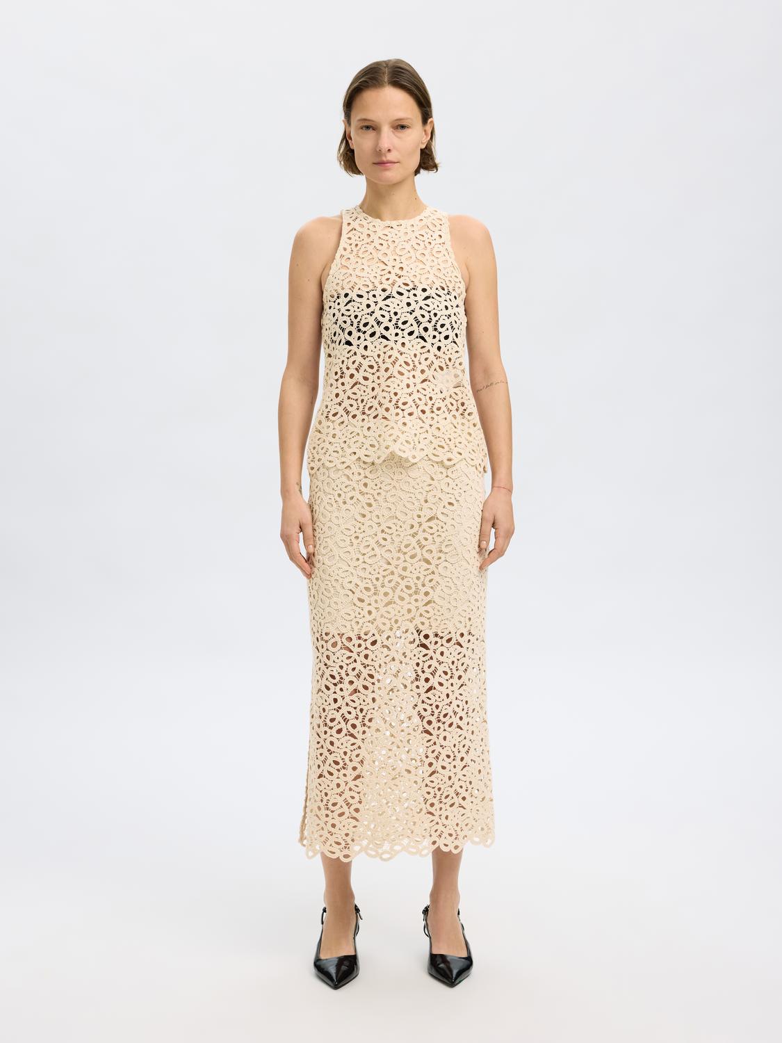 SLFALIMA HW MIDI CROCHET SKIRT B