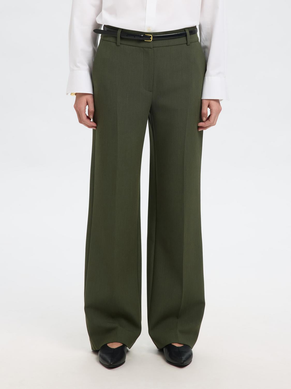 Slfrita Mw Wide Pant Mel Noos