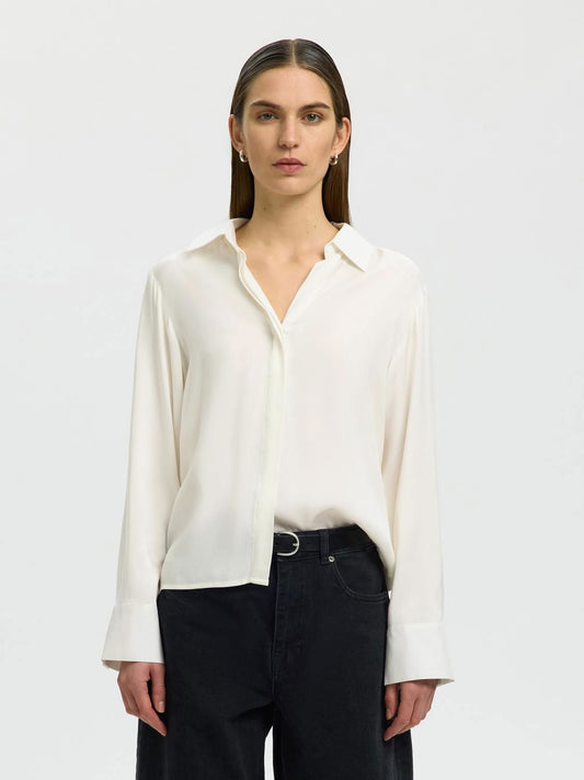 Slwjonna Reg Ls Open Collar Shirt Noos