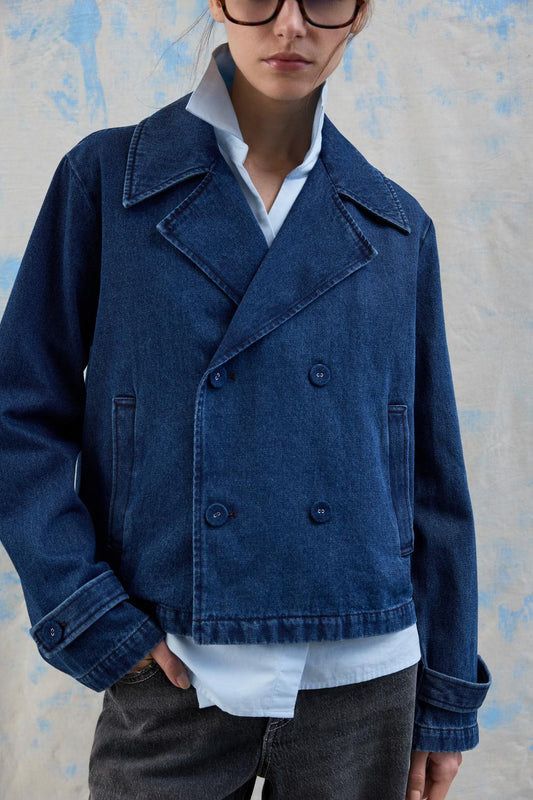 Vinata L/s Short Denim Trenchcoat/bfs