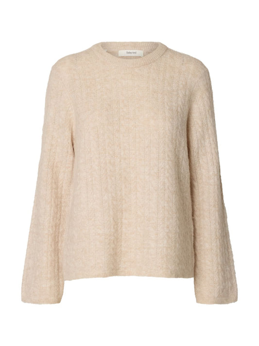 Slwlulu New Ls Knit Cable O-Neck Noos
