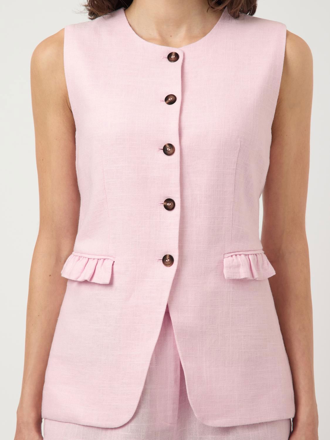 Yasagana Linen Blend Waistcoat S.