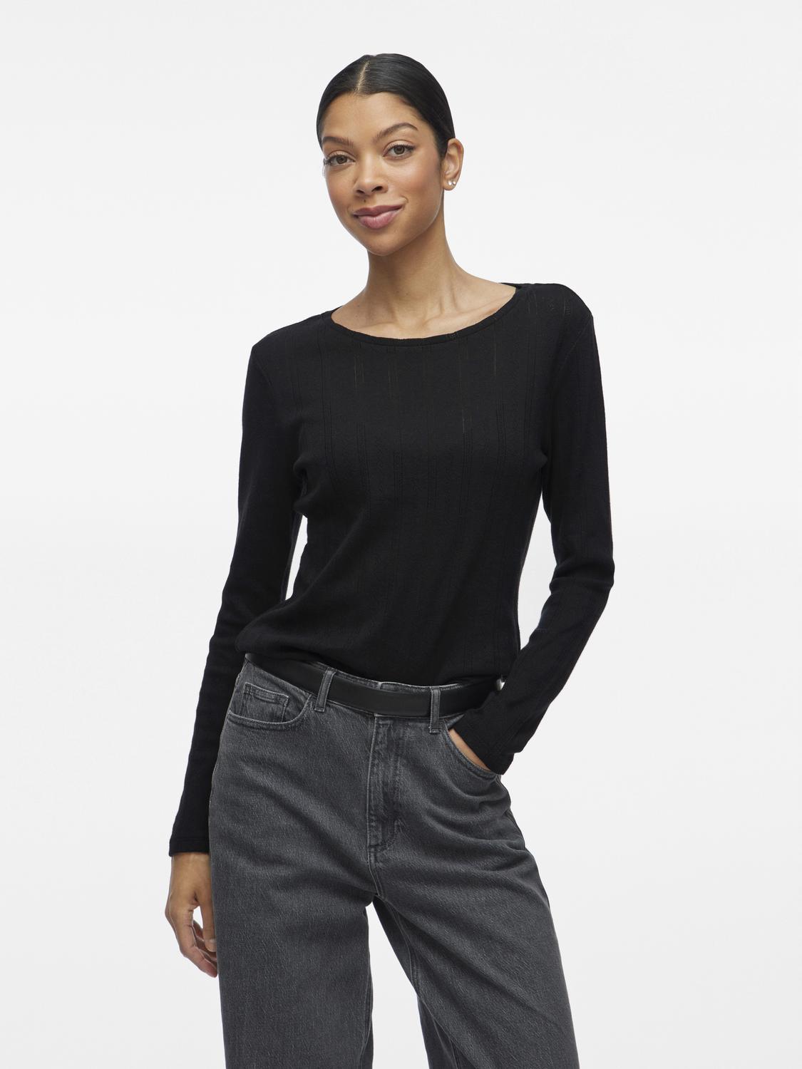 VIKASSIE L/S POINTELLE TOP