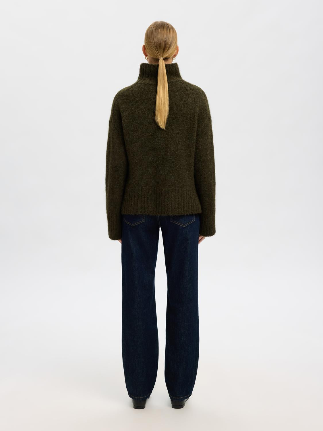 Slfgabriella Ls Knit High Neck Noos