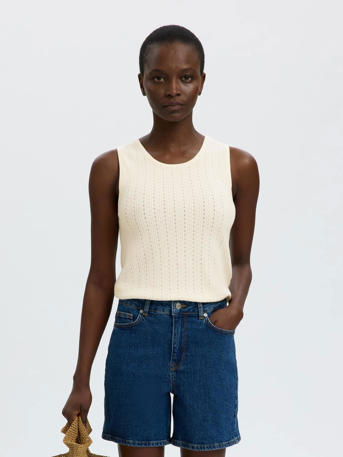 Slfhelle Pointel Sl Knit Top