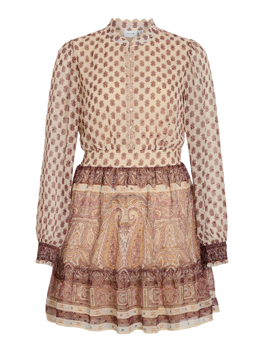 VILYRIDA O-NECK LS SHORT DRESS/LN