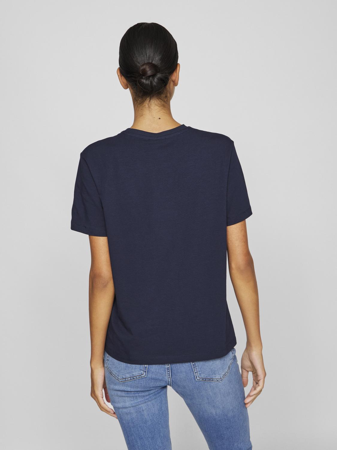 Nora T-skjorte med rund hals - Navy Blazer