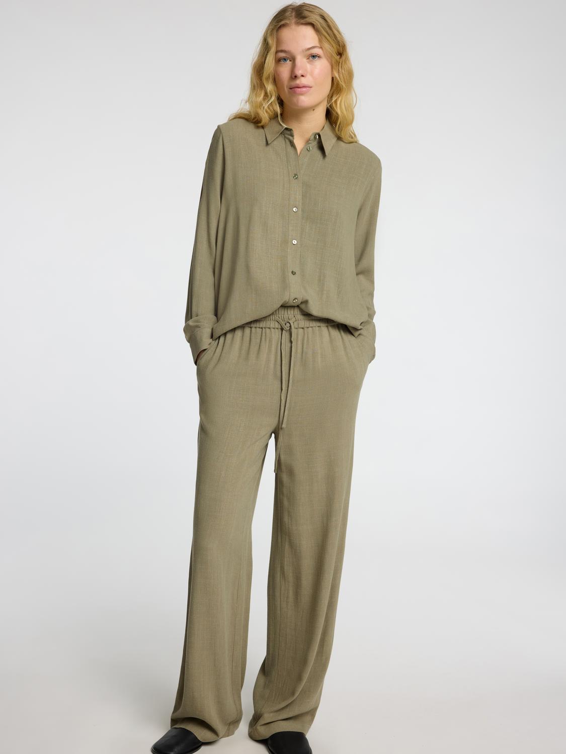 Slfviva-gulia hw long linen pant