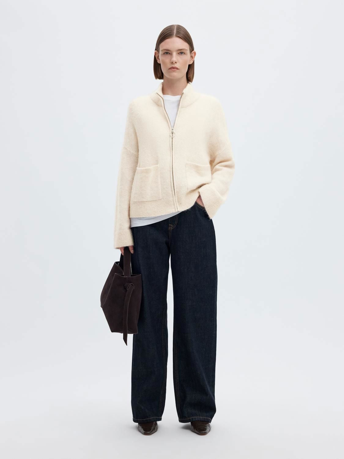 Slwsia Ras Ls Knit Zipper Cardigan Noos