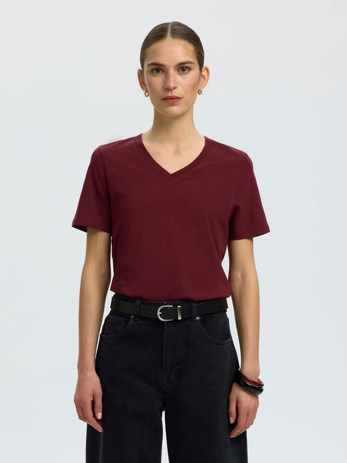 Slwessential Ss V-Neck Tee Noos