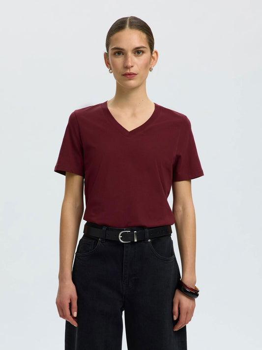 Slwessential Ss V-Neck Tee Noos