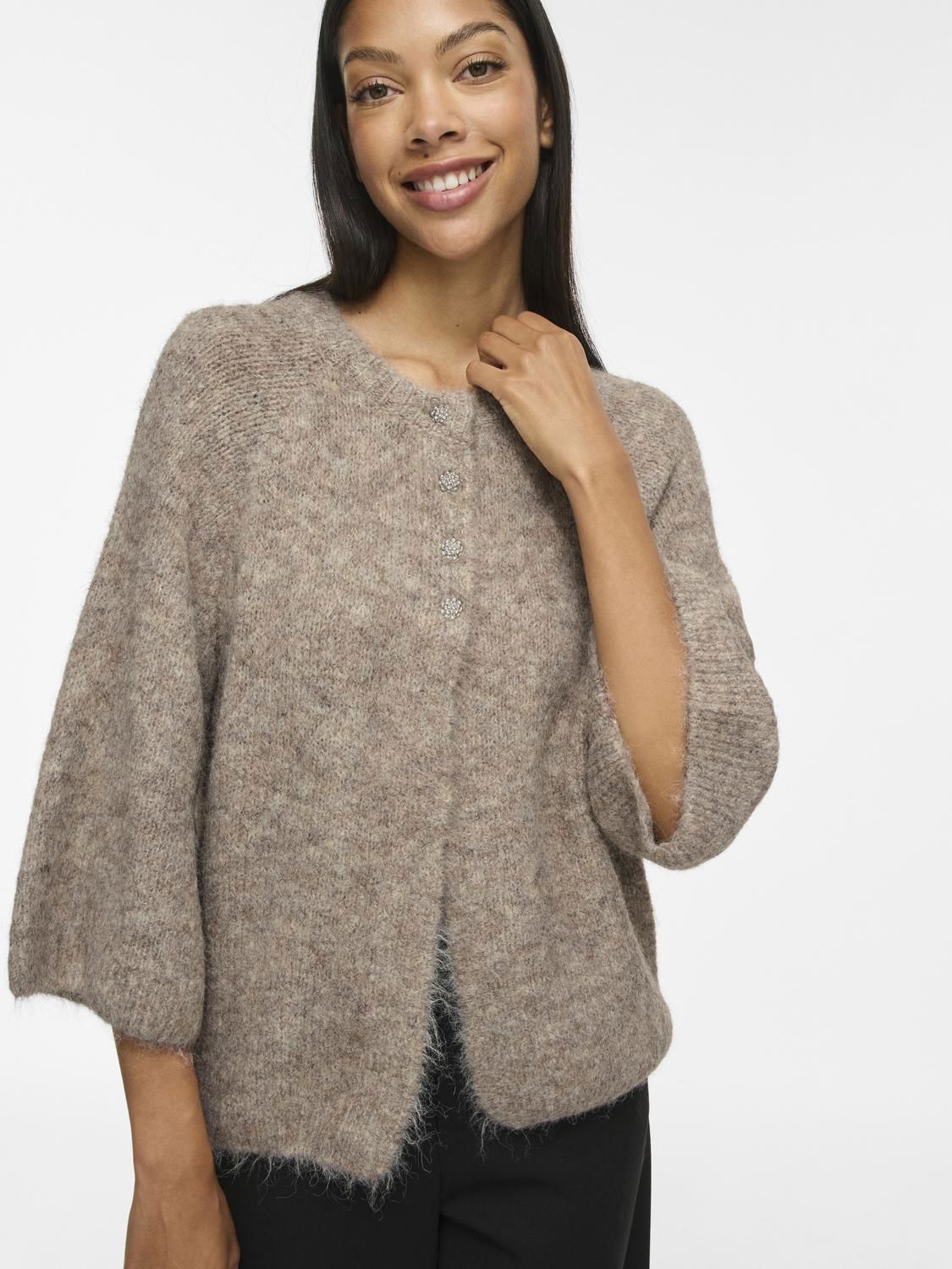 Vibows 3/4 Knit Cardigan/ln/1