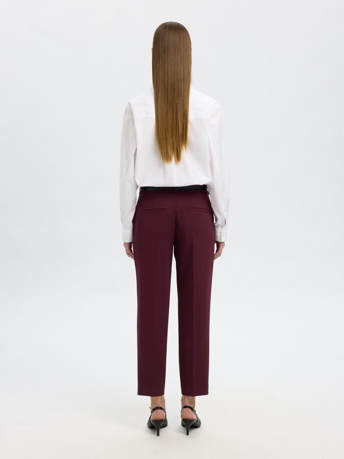 Slfrita-Ria Mw Cropped Pant Mel Noos