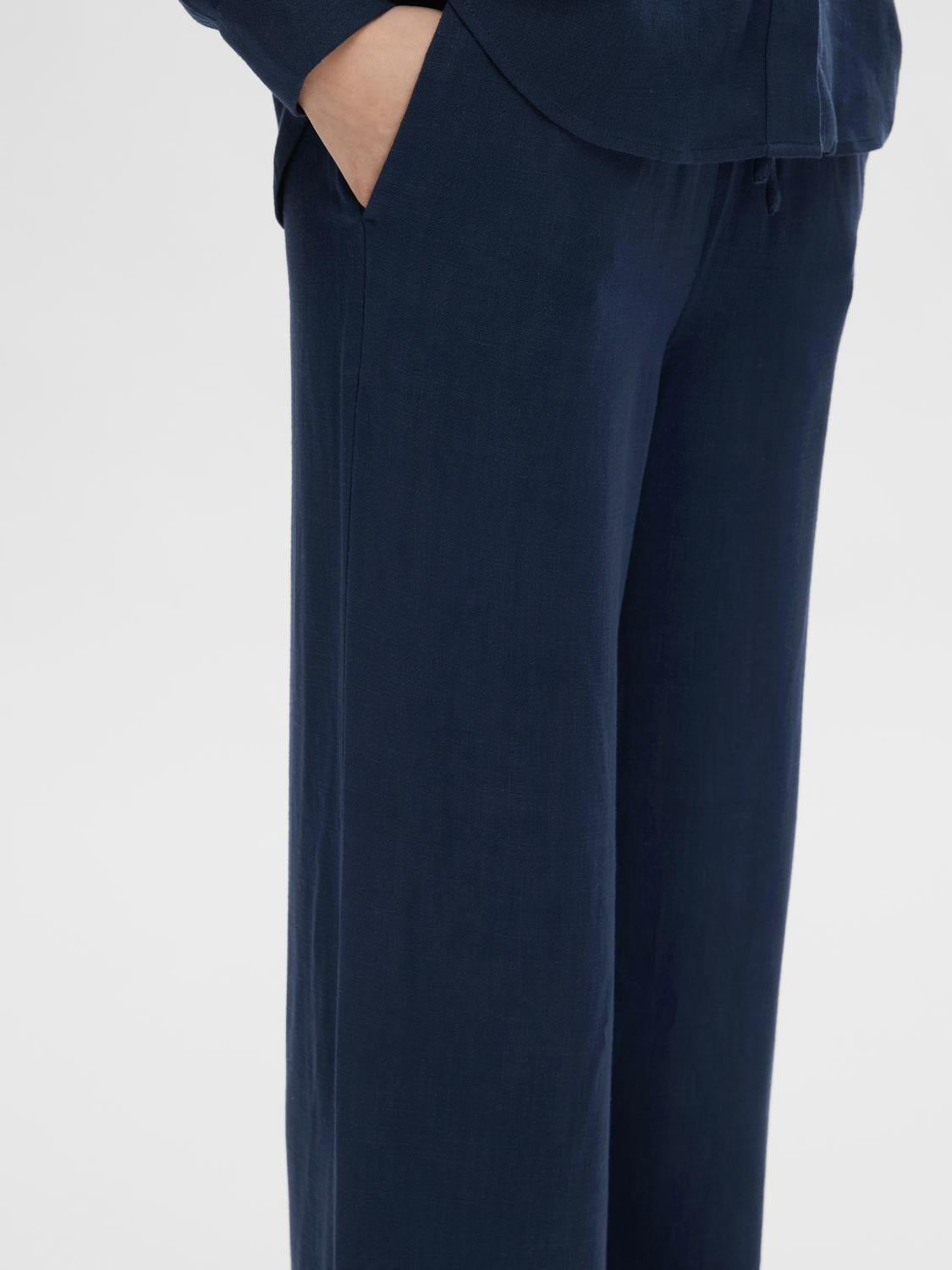 Slfviva-gulia hw long linen pant