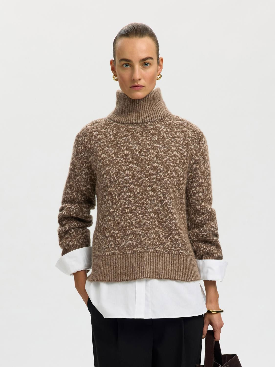 Slwlulu Duo Ls Knit High Neck Noos