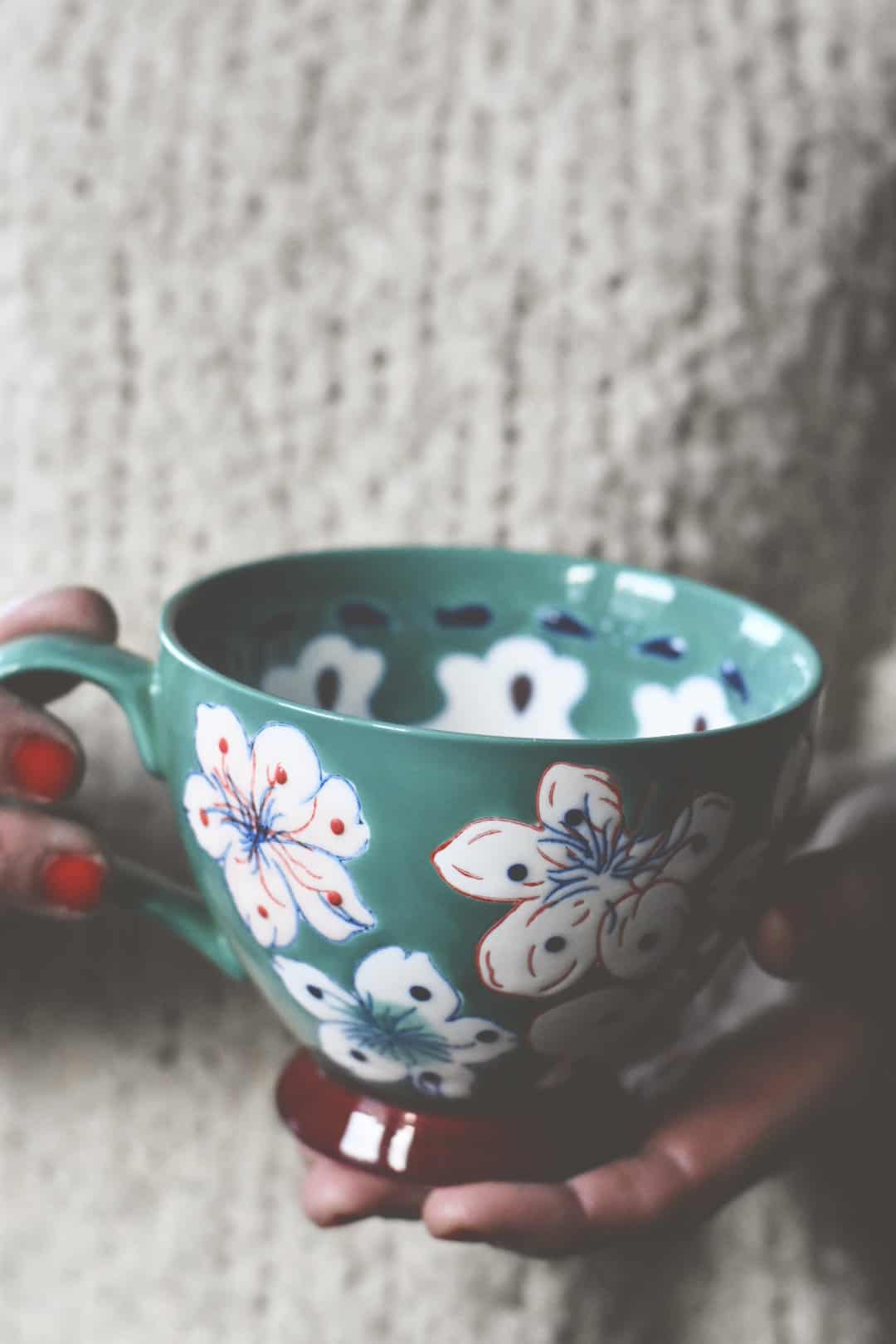 Keramikk krus Pippi 9cm grønn